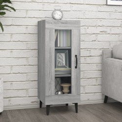 vidaXL Aparador de madera contrachapada gris Sonoma 34,5x34x90 cm
