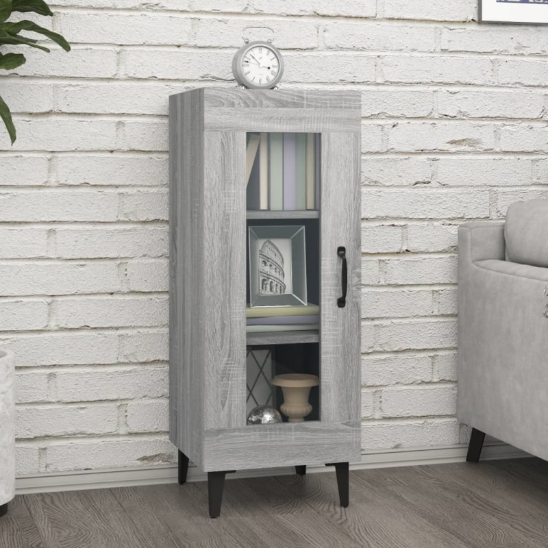 vidaXL Aparador de madera contrachapada gris Sonoma 34,5x34x90 cm vidaXL Aparador de madera contrachapada gris Sonoma 34,5x34x90 cm
