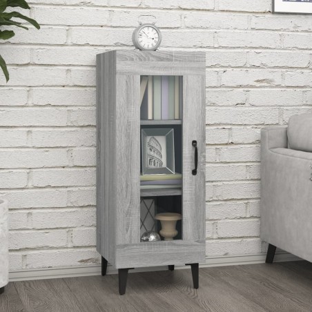 vidaXL Aparador de madera contrachapada gris Sonoma 34,5x34x90 cm