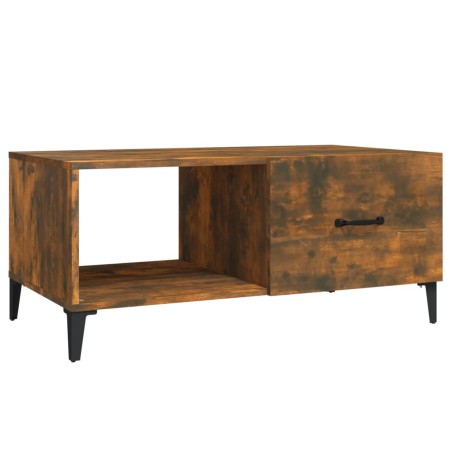 vidaXL Mesa de centro madera contrachapada roble ahumado 90x50x40 cm