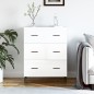 vidaXL Aparador de madera contrachapada blanco brillante 69,5x34x90 cm