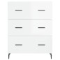 vidaXL Aparador de madera contrachapada blanco brillante 69,5x34x90 cm