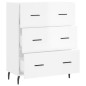 vidaXL Aparador de madera contrachapada blanco brillante 69,5x34x90 cm
