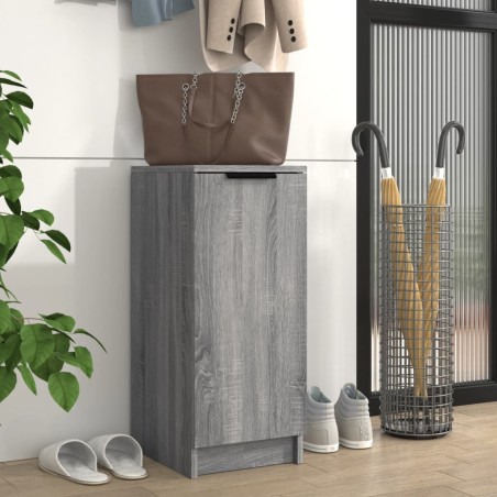 vidaXL Zapatero de madera contrachapada gris Sonoma 30x35x70 cm