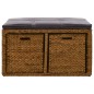 vidaXL Banco con 2 cestas hierba marina 71x40x42 cm marrón vidaXL Banco con 2 cestas hierba marina 71x40x42 cm marrón