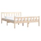 vidaXL Estructura de cama de matrimonio madera maciza 135x190 cm