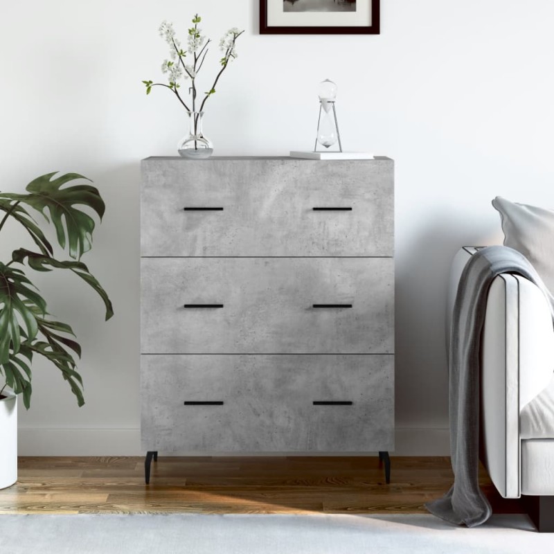 vidaXL Aparador de madera de ingeniería gris hormigón 69,5x34x90 cm vidaXL Aparador de madera de ingeniería gris hormigón 69,5x34x90 cm