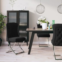 vidaXL Silla de comedor terciopelo acero inoxidable negro 53x52x98 cm