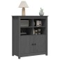 vidaXL Aparador de madera maciza de pino gris 83x41,5x100 cm