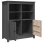 vidaXL Aparador de madera maciza de pino gris 83x41,5x100 cm