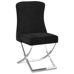 vidaXL Silla de comedor terciopelo acero inoxidable negro 53x52x98 cm