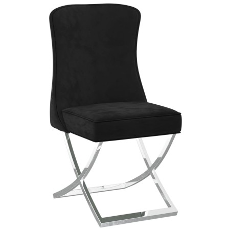 vidaXL Silla de comedor terciopelo acero inoxidable negro 53x52x98 cm