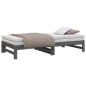 vidaXL Sofá cama extraíble madera maciza de pino gris 2x(90x190) cm vidaXL Sofá cama extraíble madera maciza de pino gris 2x(90x190) cm
