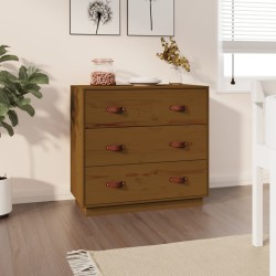vidaXL Aparador de madera maciza de pino marrón miel 80x40x75 cm