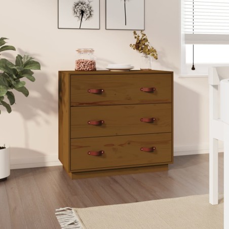 vidaXL Aparador de madera maciza de pino marrón miel 80x40x75 cm