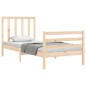 vidaXL Estructura de cama con cabecero madera maciza 100x200 cm vidaXL Estructura de cama con cabecero madera maciza 100x200 cm
