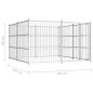 vidaXL Perrera de exterior 300x300x185 cm