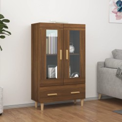 vidaXL Aparador alto de madera contrachapada marrón roble 70x31x115 cm