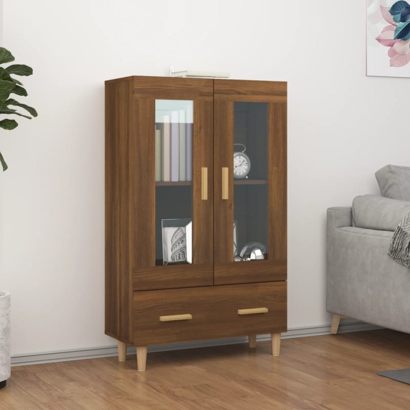 vidaXL Aparador alto de madera contrachapada marrón roble 70x31x115 cm vidaXL Aparador alto de madera contrachapada marrón roble 70x31x115 cm