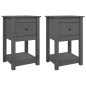 vidaXL Mesitas de noche 2 uds madera maciza de pino gris 40x35x61,5 cm