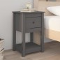 vidaXL Mesitas de noche 2 uds madera maciza de pino gris 40x35x61,5 cm