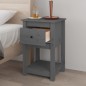 vidaXL Mesitas de noche 2 uds madera maciza de pino gris 40x35x61,5 cm