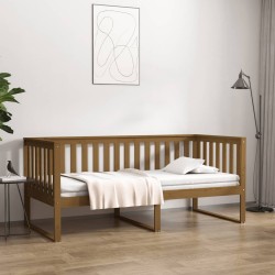 vidaXL Sofá cama madera maciza de pino marrón miel 90x200 cm
