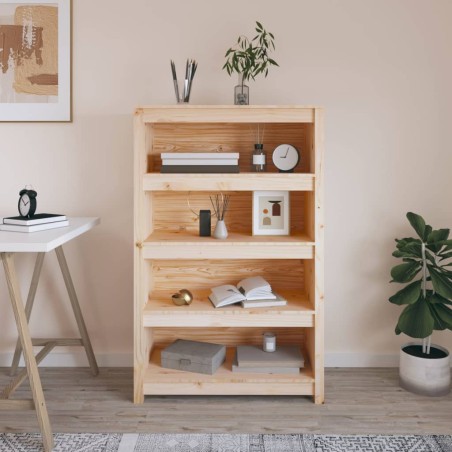 vidaXL Estantería madera maciza de pino 80x35x126 cm