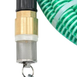 vidaXL Manguera de succión con conectores de latón PVC verde 29 mm 7 m