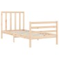 vidaXL Estructura de cama con cabecero madera maciza 100x200 cm vidaXL Estructura de cama con cabecero madera maciza 100x200 cm