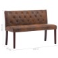 vidaXL Banco de piel de ante artificial marrón 120 cm vidaXL Banco de piel de ante artificial marrón 120 cm