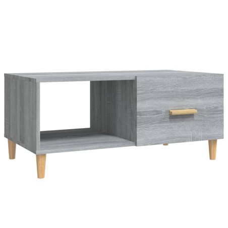 vidaXL Mesa de centro madera contrachapada gris Sonoma 89,5x50x40 cm