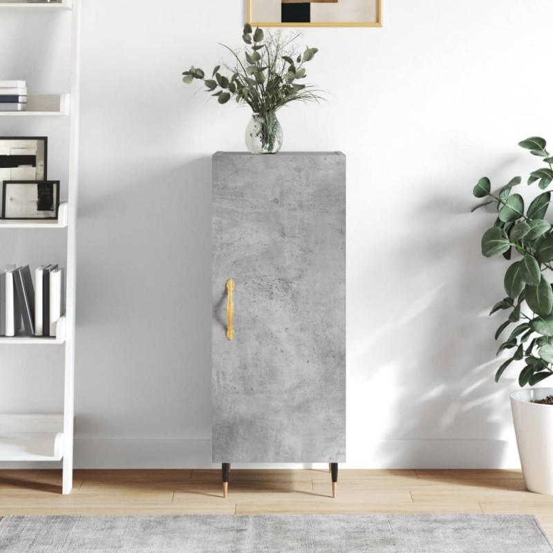 vidaXL Aparador de madera contrachapada gris hormigón 34,5x34x90 cm vidaXL Aparador de madera contrachapada gris hormigón 34,5x34x90 cm