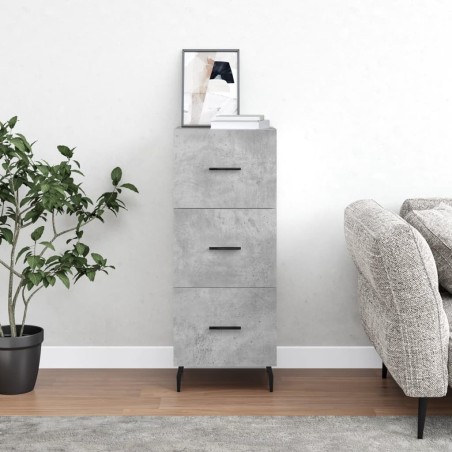vidaXL Aparador de madera contrachapada gris hormigón 34,5x34x90 cm