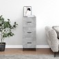 vidaXL Aparador de madera contrachapada gris hormigón 34,5x34x90 cm