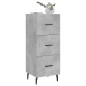 vidaXL Aparador de madera contrachapada gris hormigón 34,5x34x90 cm