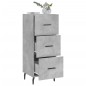 vidaXL Aparador de madera contrachapada gris hormigón 34,5x34x90 cm