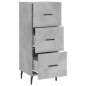 vidaXL Aparador de madera contrachapada gris hormigón 34,5x34x90 cm