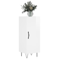 vidaXL Aparador de madera contrachapada blanco brillante 34,5x34x90 cm