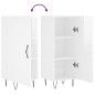 vidaXL Aparador de madera contrachapada blanco brillante 34,5x34x90 cm vidaXL Aparador de madera contrachapada blanco brillante 34,5x34x90 cm