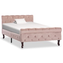 vidaXL Estructura de cama de terciopelo rosa 100x200 cm