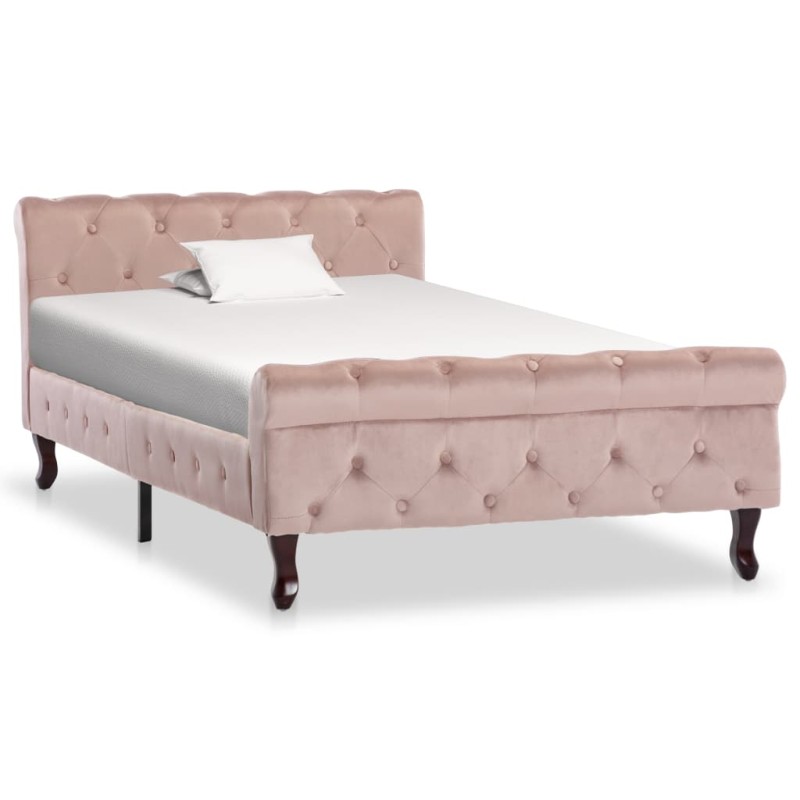 vidaXL Estructura de cama de terciopelo rosa 100x200 cm vidaXL Estructura de cama de terciopelo rosa 100x200 cm