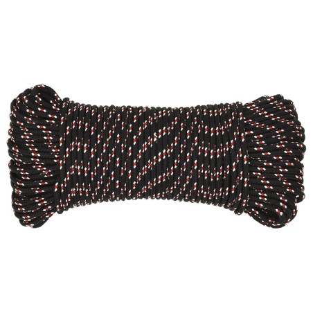 vidaXL Cuerda de barco polipropileno negra 4 mm 50 m