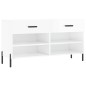 vidaXL Banco zapatero madera de ingeniería blanco brillo 102x35x55 cm vidaXL Banco zapatero madera de ingeniería blanco brillo 102x35x55 cm
