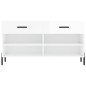 vidaXL Banco zapatero madera de ingeniería blanco brillo 102x35x55 cm vidaXL Banco zapatero madera de ingeniería blanco brillo 102x35x55 cm