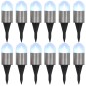 vidaXL Lámparas solares de suelo 12 unidades luces LED blanco vidaXL Lámparas solares de suelo 12 unidades luces LED blanco