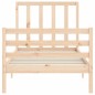 vidaXL Estructura de cama con cabecero madera maciza 100x200 cm vidaXL Estructura de cama con cabecero madera maciza 100x200 cm