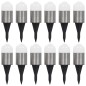 vidaXL Lámparas solares de suelo 12 unidades luces LED blanco vidaXL Lámparas solares de suelo 12 unidades luces LED blanco