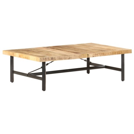 vidaXL Mesa de centro de madera maciza de mango 142x90x42 cm