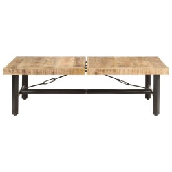 vidaXL Mesa de centro de madera maciza de mango 142x90x42 cm